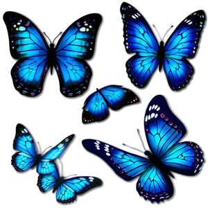 Sparkling Blue Butterflies Png 06132024 PNG image