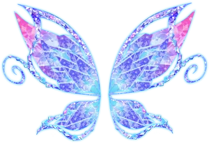 Sparkling Blue Crystal Butterfly Wings PNG image