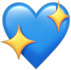 Sparkling Blue Heart Emoji PNG image
