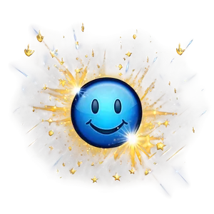 Sparkling Blue Joy Emoji Png Ufl92 PNG image