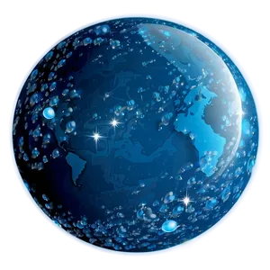 Sparkling Blue Planet Effect Png 95 PNG image