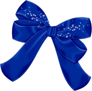 Sparkling Blue Ribbon Bow PNG image