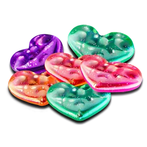 Sparkling Candy Hearts PNG 06212024