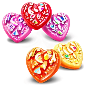 Sparkling Candy Hearts PNG Qkj97