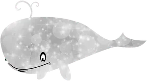 Sparkling Cartoon Whale Clipart PNG image