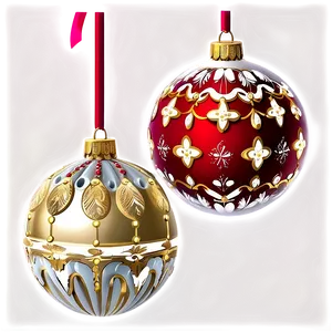 Sparkling Christmas Ornaments PNG 11