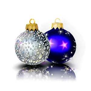 Sparkling Christmas Ornaments PNG Pko