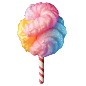 Sparkling Cotton Candy Stick PNG 89