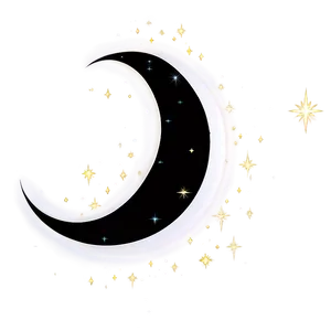 Sparkling Crescent Moon PNG Cif