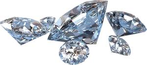 Sparkling Cut Diamonds Transparent Background PNG image
