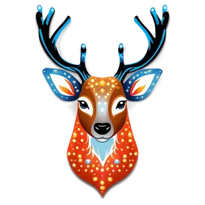 Sparkling Deer Head Decoration PNG Fys