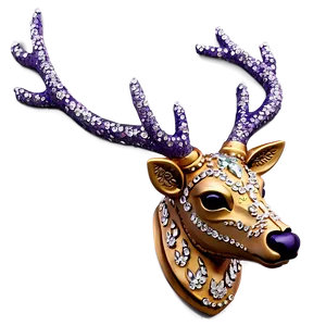 Sparkling Deer Head Decoration Png Nqo PNG image