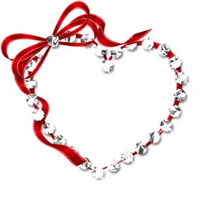 Sparkling Diamond Heartwith Red Ribbon PNG image