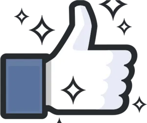 Sparkling Facebook Like Icon PNG image