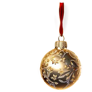 Sparkling Gold Xmas Ornament Png 12 PNG image