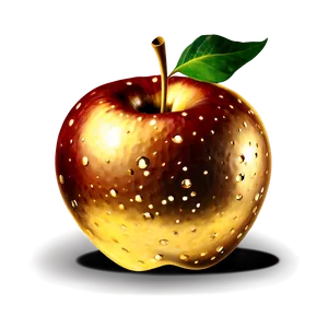 Sparkling Golden Apple Png 9 PNG image