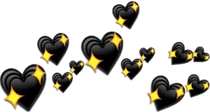 Sparkling Hearts Pattern PNG image