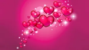 Sparkling Hearts Pink Background PNG image