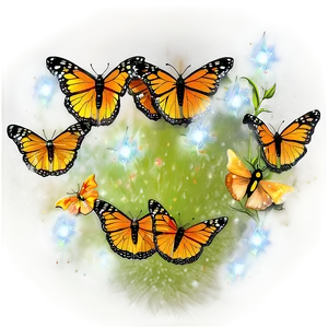 Sparkling Monarch Butterflies PNG 06252024