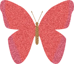 Sparkling Pink Butterfly Glitter PNG image