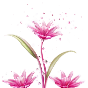 Sparkling Pink Flower Dew PNG Ldf39