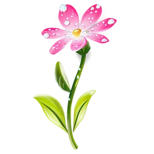 Sparkling Pink Flower Dew PNG Qfw