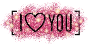 Sparkling Pink I Love You Graphic PNG image