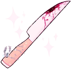 Sparkling Pink Knife Illustration PNG image