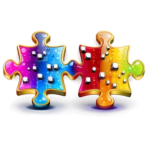 Sparkling Puzzle Pieces PNG Nin