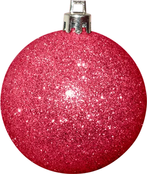 Sparkling Red Christmas Ornament PNG image
