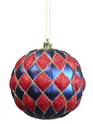 Sparkling Redand Blue Christmas Bauble