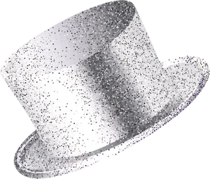 Sparkling Silver Top Hat New Year Celebration PNG image