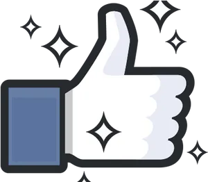 Sparkling Thumbs Up Emoji PNG image