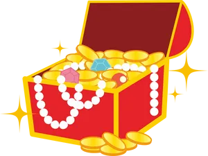 Sparkling Treasure Chest Illustration PNG image