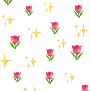 Sparkling Tulips Pattern PNG image