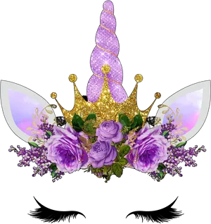 Sparkling Unicorn Crown Graphic PNG image