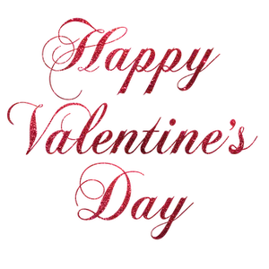Sparkling Valentines Day Greeting PNG image