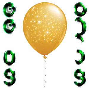 Sparkling Yellow Balloon PNG Atv43 PNG