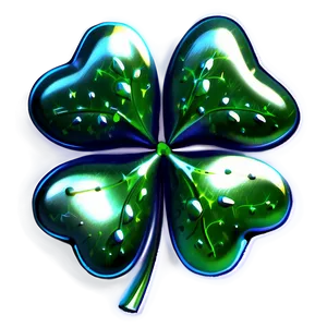 Sparkly Four Leaf Clover PNG 05252024