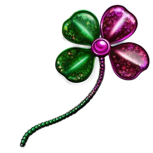 Sparkly Four Leaf Clover PNG Tro