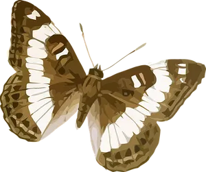 Speckled_ Brown_ Butterfly_ Vector_ Art
