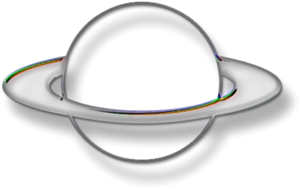 Spectral Ringed Planet PNG image