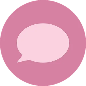 Speech Balloon Icon Pink Background