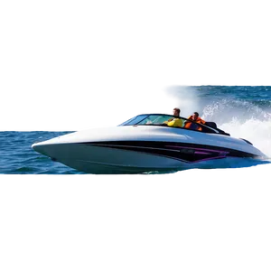 Speed Boat And Dolphins PNG Olt