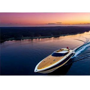 Speed Boat At Dusk PNG 06282024