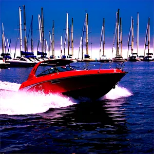 Speed Boat In Marina PNG Nfk