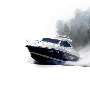 Speed Boat In Storm PNG 06282024