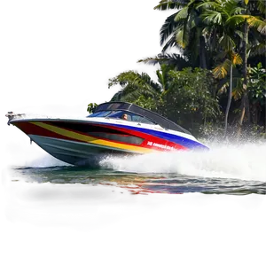 Speed Boat Passing PNG 06282024