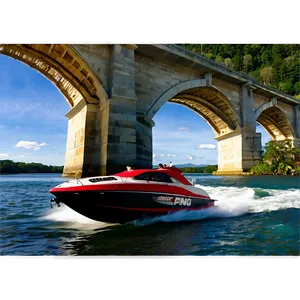 Speed Boat Under The Bridge PNG Qyx PNG