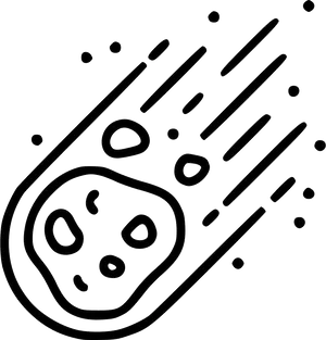 Speeding Asteroid Vector Illustration PNG